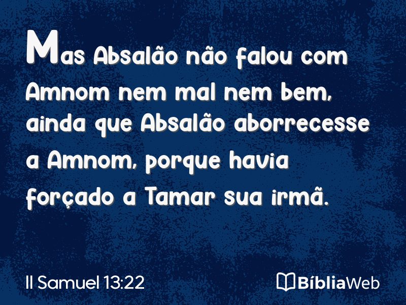 II Samuel 13:22 em imagem para compartilhar