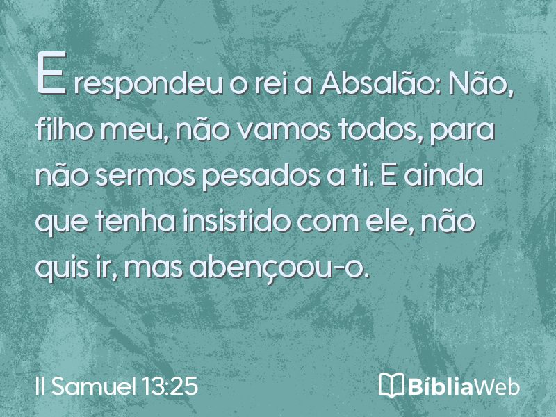 II Samuel 13:25 em imagem para compartilhar
