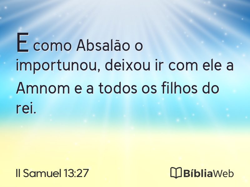 II Samuel 13:27 em imagem para compartilhar