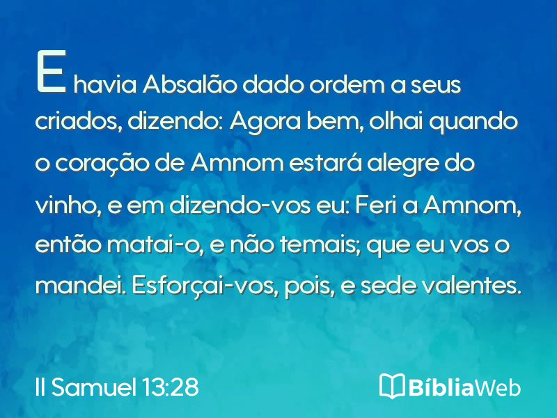 II Samuel 13:28 em imagem para compartilhar
