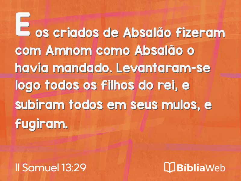 II Samuel 13:29 em imagem para compartilhar