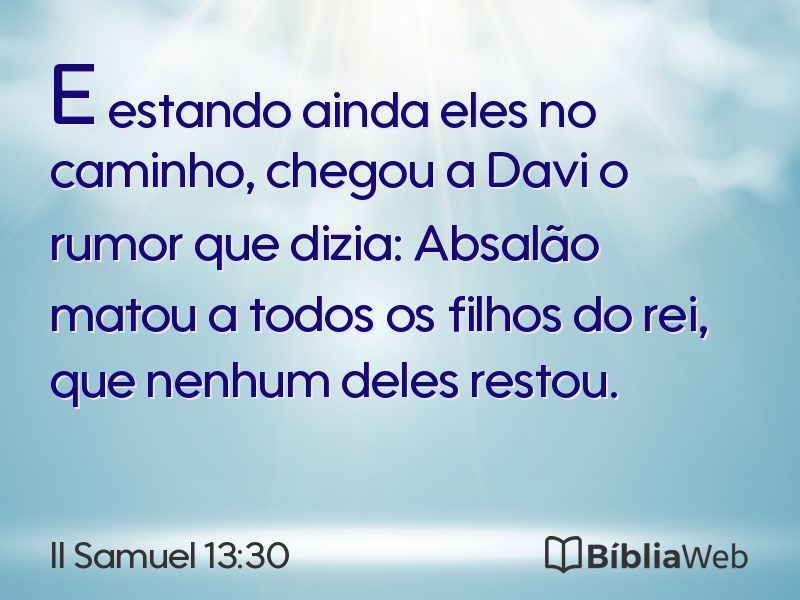 II Samuel 13:30 em imagem para compartilhar