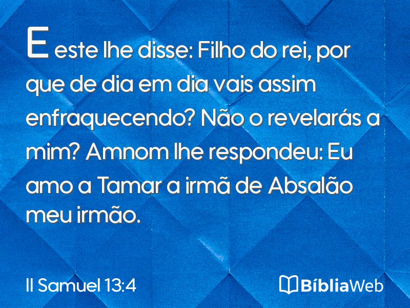 II Samuel 13:4 em imagem para compartilhar