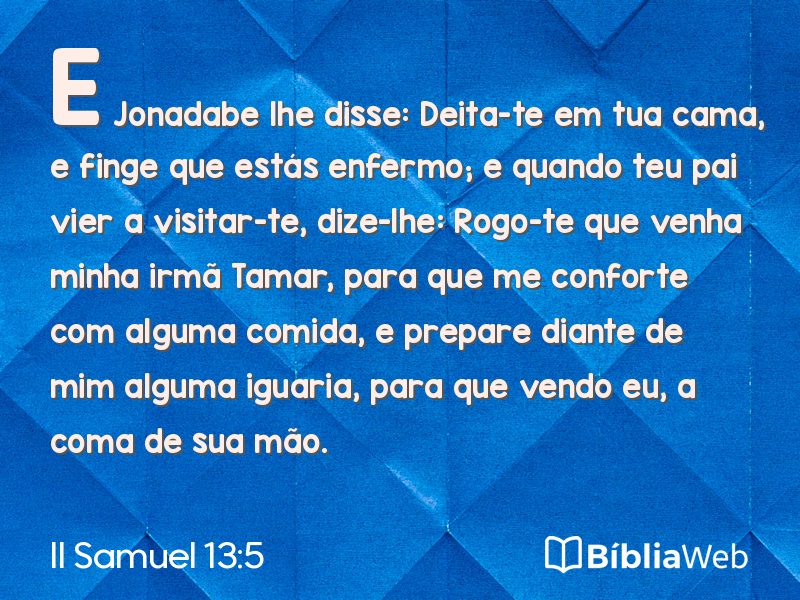 II Samuel 13:5 em imagem para compartilhar