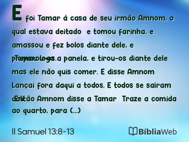 II Samuel 13:8-13 em imagem para compartilhar