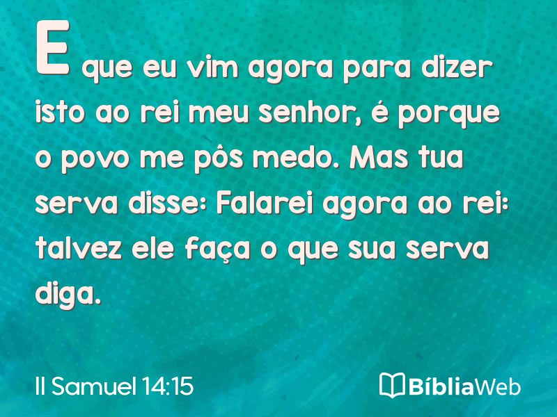 II Samuel 14:15 em imagem para compartilhar