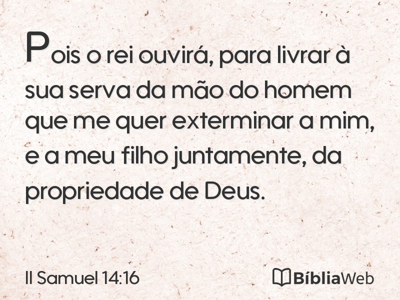 II Samuel 14:16 em imagem para compartilhar