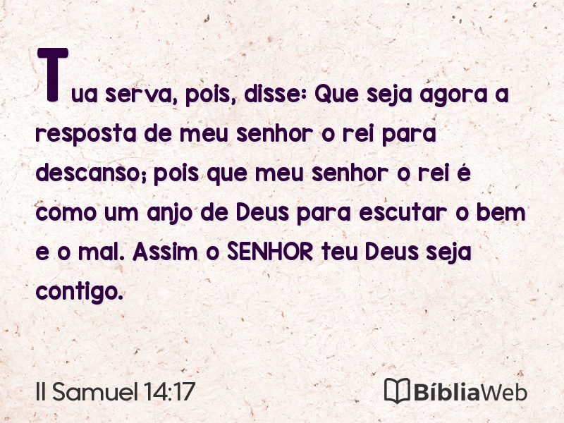 II Samuel 14:17 em imagem para compartilhar
