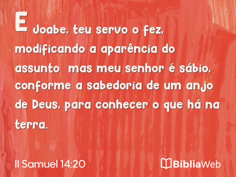 II Samuel 14:20 em imagem para compartilhar