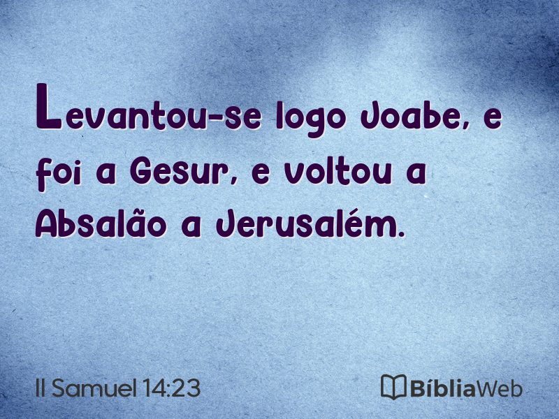 II Samuel 14:23 em imagem para compartilhar