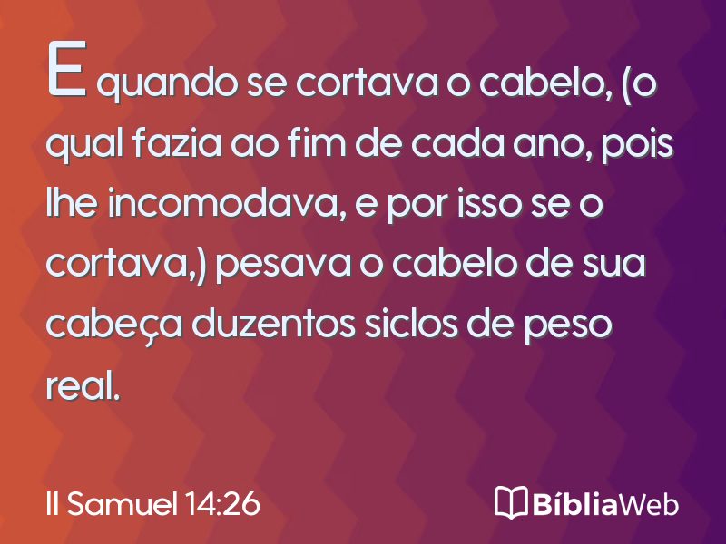 II Samuel 14:26 em imagem para compartilhar