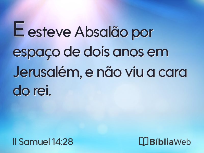 II Samuel 14:28 em imagem para compartilhar