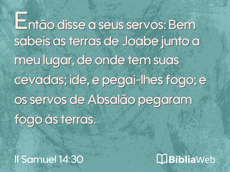 II Samuel 14:30 em imagem para compartilhar