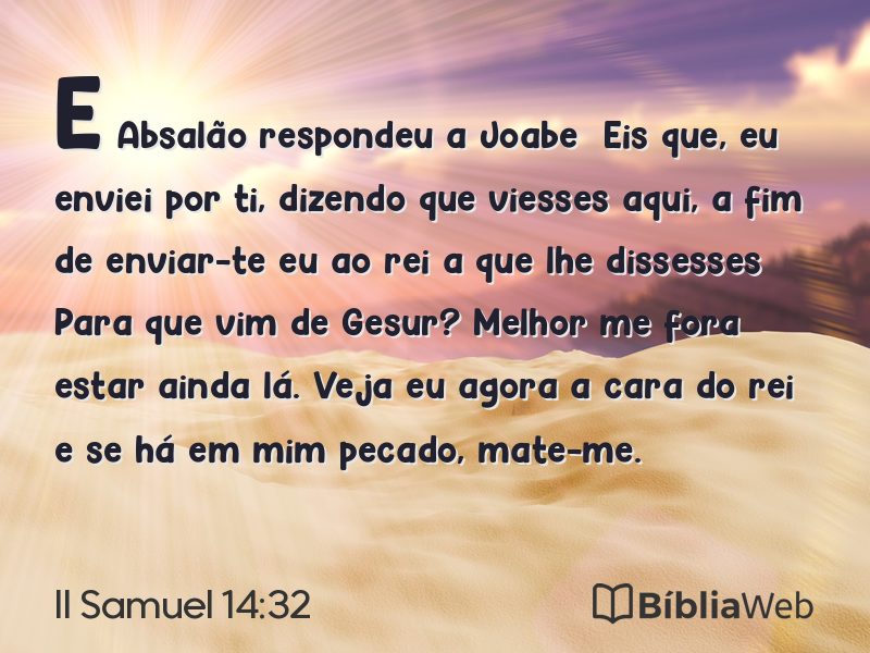 II Samuel 14:32 em imagem para compartilhar