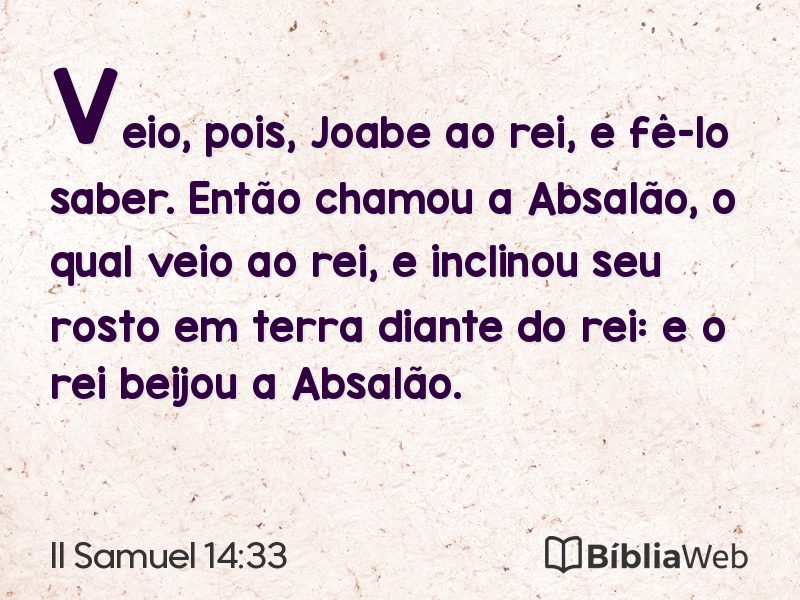 II Samuel 14:33 em imagem para compartilhar