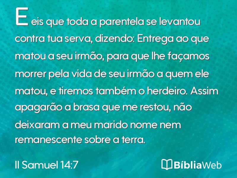 II Samuel 14:7 em imagem para compartilhar