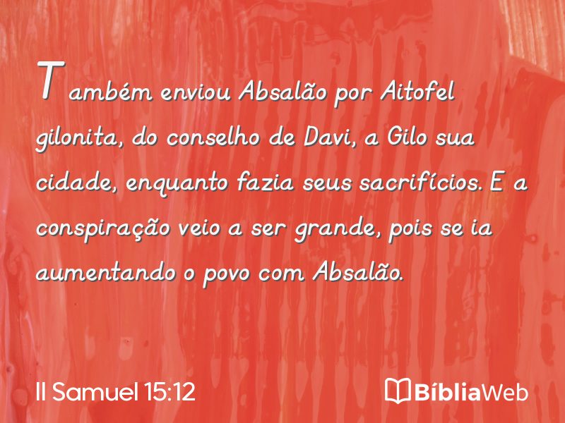 II Samuel 15:12 em imagem para compartilhar