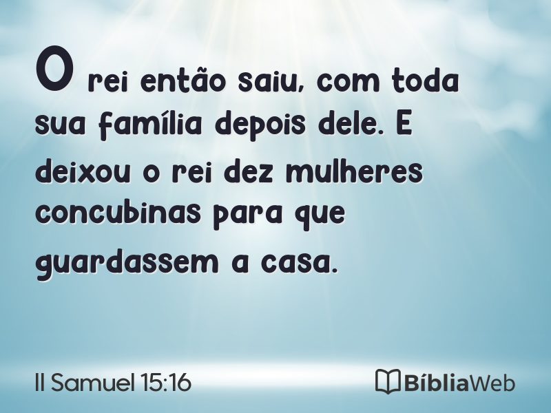 II Samuel 15:16 em imagem para compartilhar
