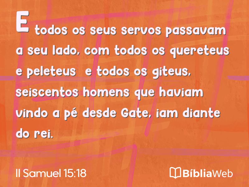 II Samuel 15:18 em imagem para compartilhar