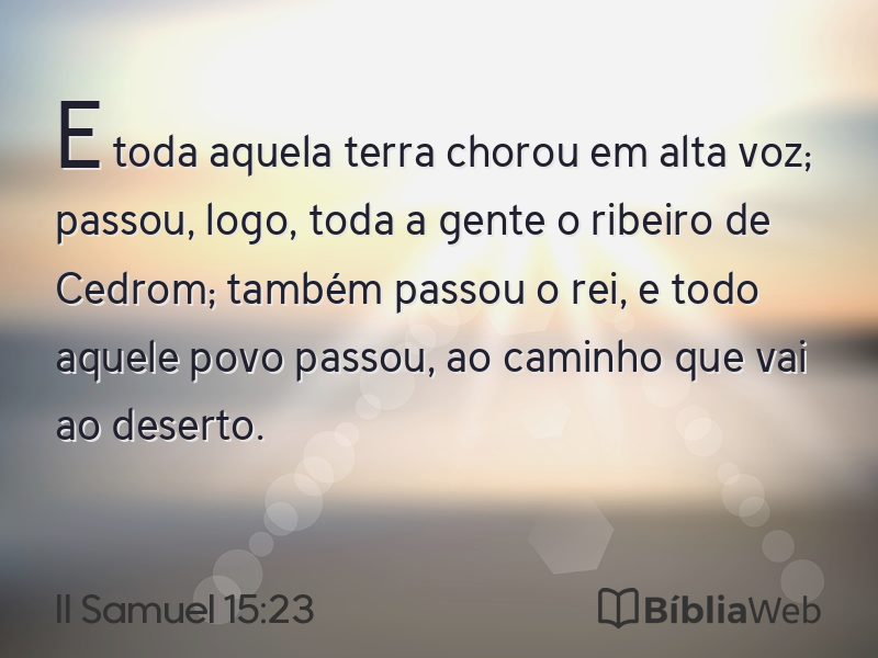 II Samuel 15:23 em imagem para compartilhar
