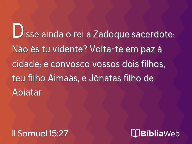 II Samuel 15:27 em imagem para compartilhar