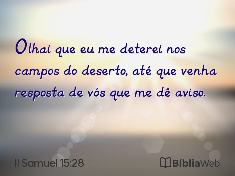 II Samuel 15:28 em imagem para compartilhar