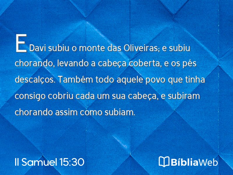 II Samuel 15:30 em imagem para compartilhar