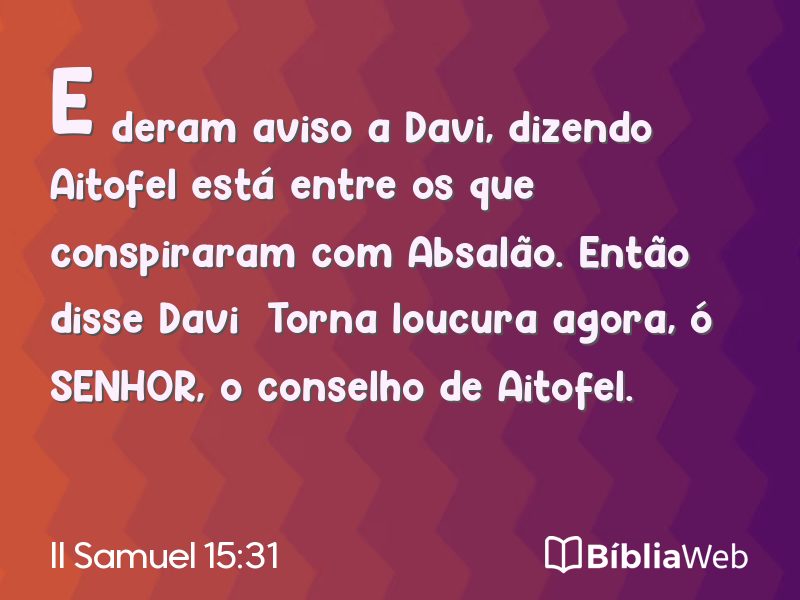 II Samuel 15:31 em imagem para compartilhar