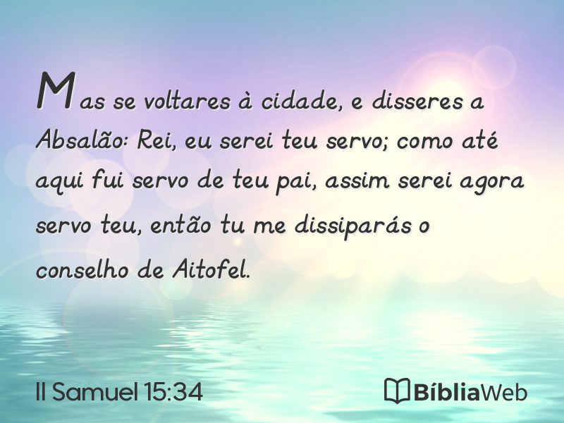 II Samuel 15:34 em imagem para compartilhar