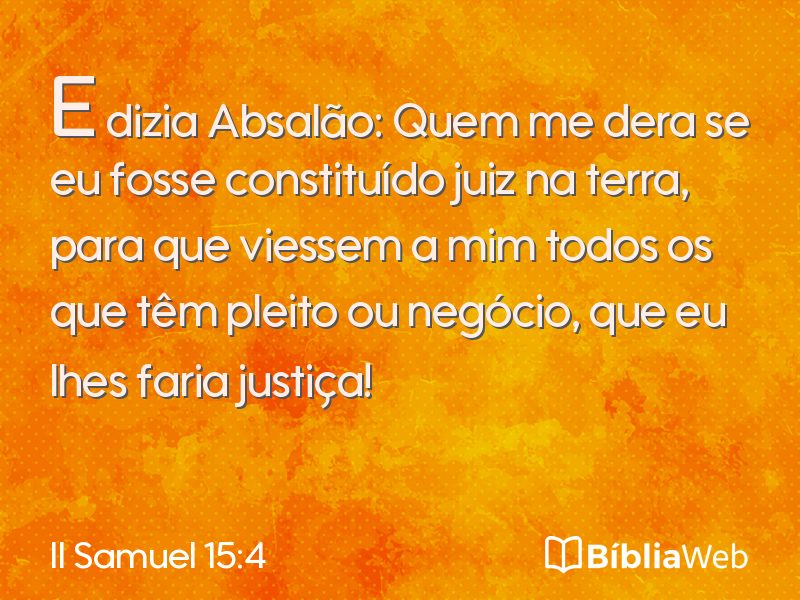 II Samuel 15:4 em imagem para compartilhar