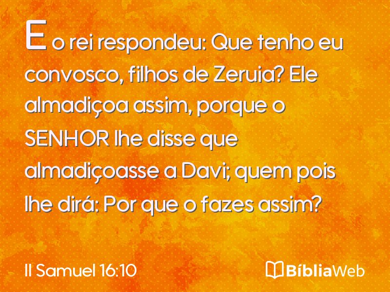 II Samuel 16:10 em imagem para compartilhar