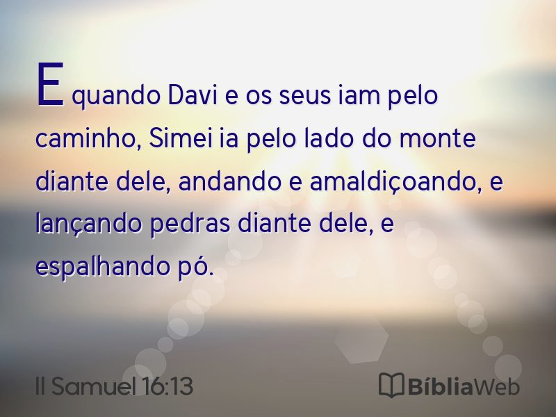 II Samuel 16:13 em imagem para compartilhar