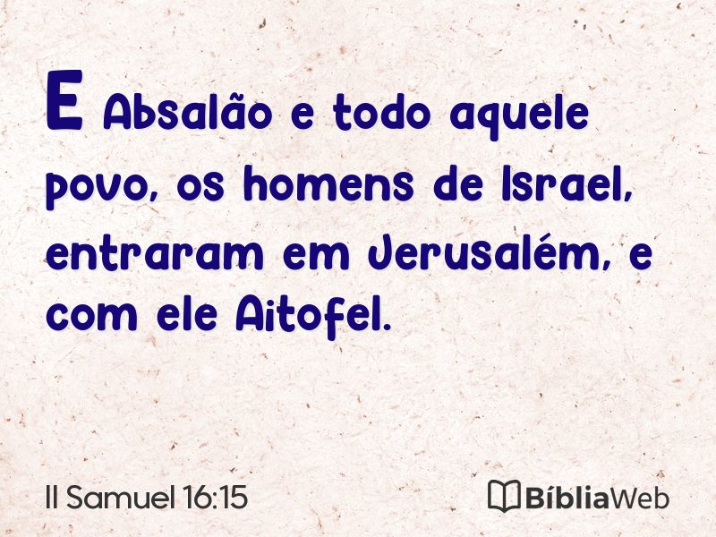 II Samuel 16:15 em imagem para compartilhar