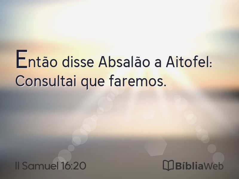 II Samuel 16:20 em imagem para compartilhar