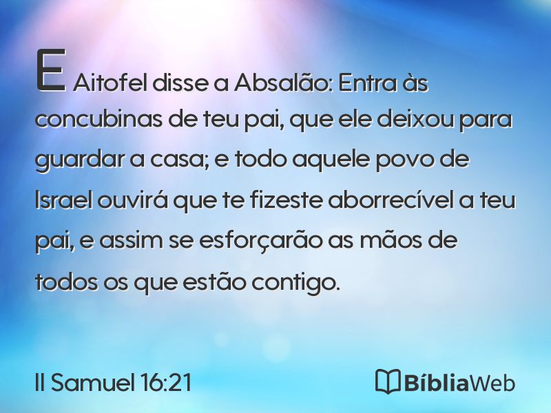 II Samuel 16:21 em imagem para compartilhar
