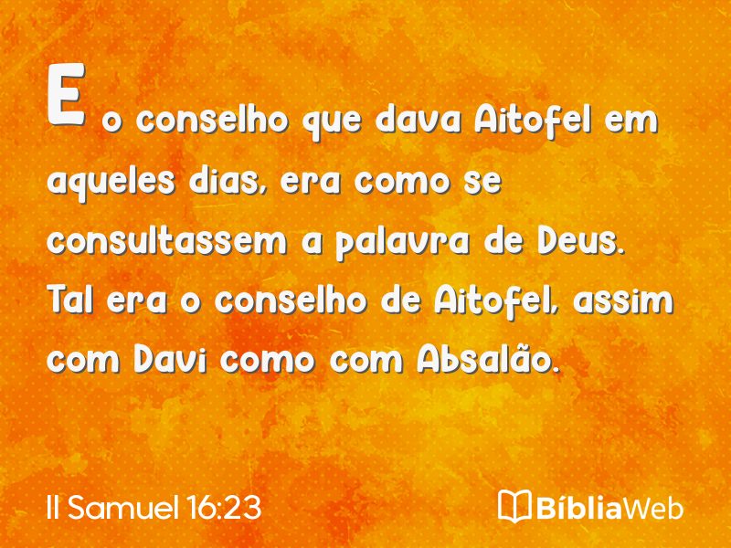 II Samuel 16:23 em imagem para compartilhar