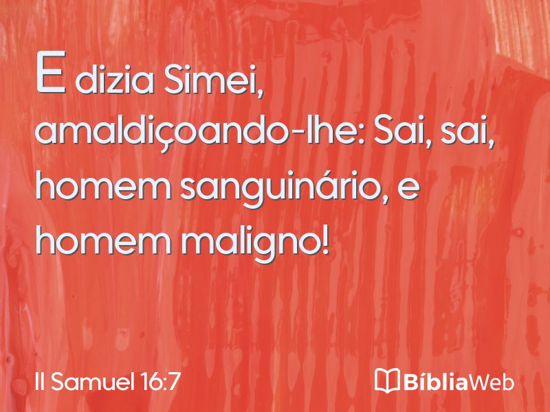 II Samuel 16:7 em imagem para compartilhar