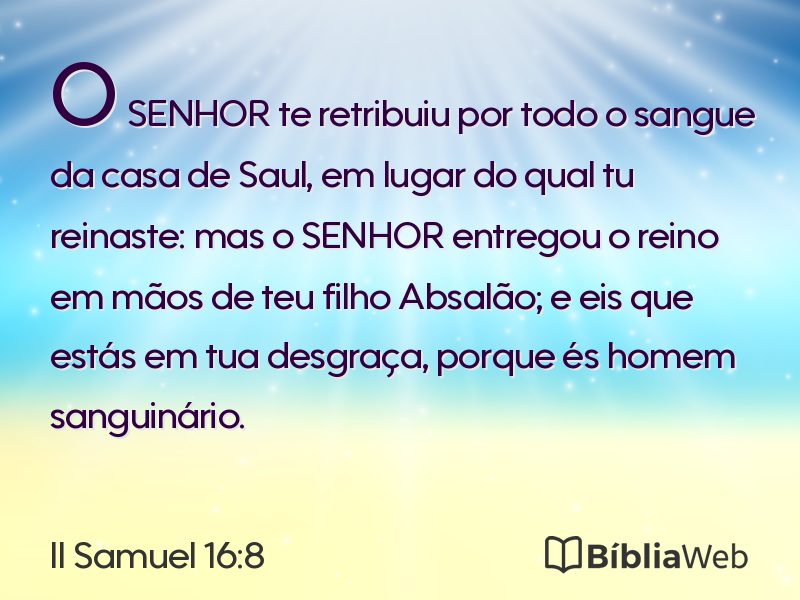 II Samuel 16:8 em imagem para compartilhar