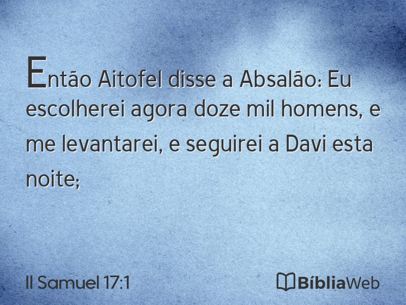 II Samuel 17:1 em imagem para compartilhar