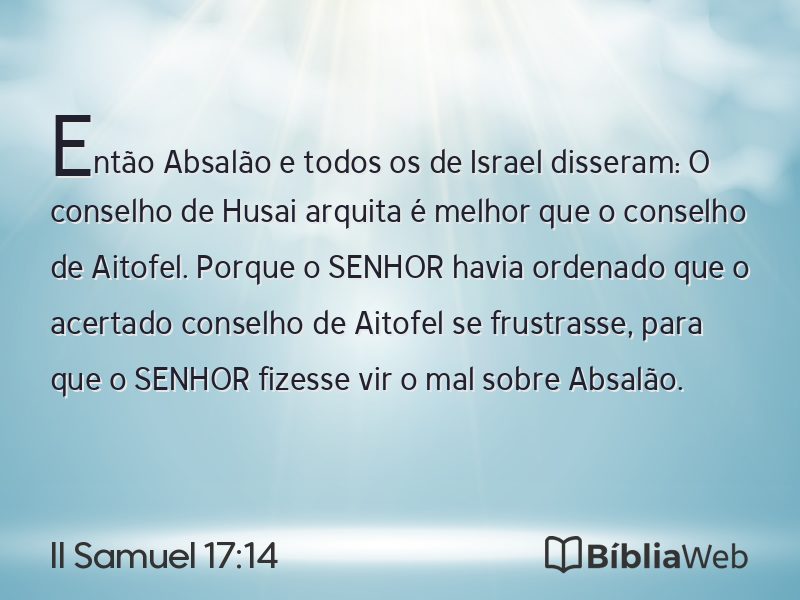 II Samuel 17:14 em imagem para compartilhar