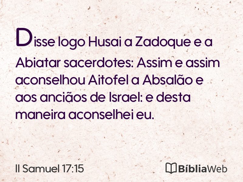 II Samuel 17:15 em imagem para compartilhar