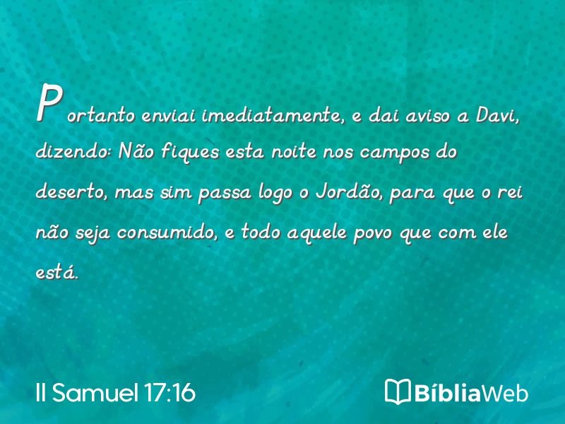 II Samuel 17:16 em imagem para compartilhar