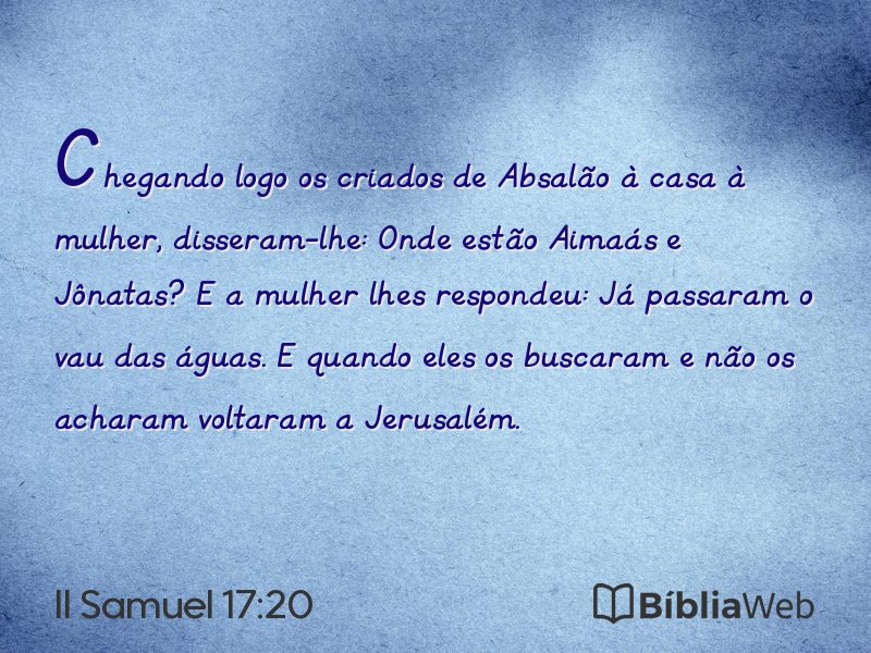 II Samuel 17:20 em imagem para compartilhar