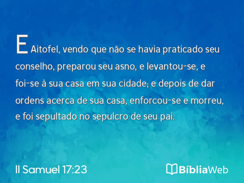 II Samuel 17:23 em imagem para compartilhar