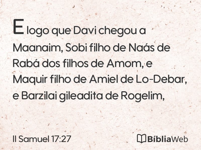 II Samuel 17:27 em imagem para compartilhar