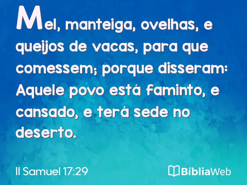 II Samuel 17:29 em imagem para compartilhar