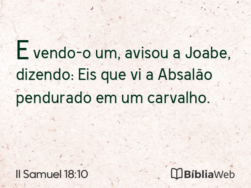 II Samuel 18:10 em imagem para compartilhar
