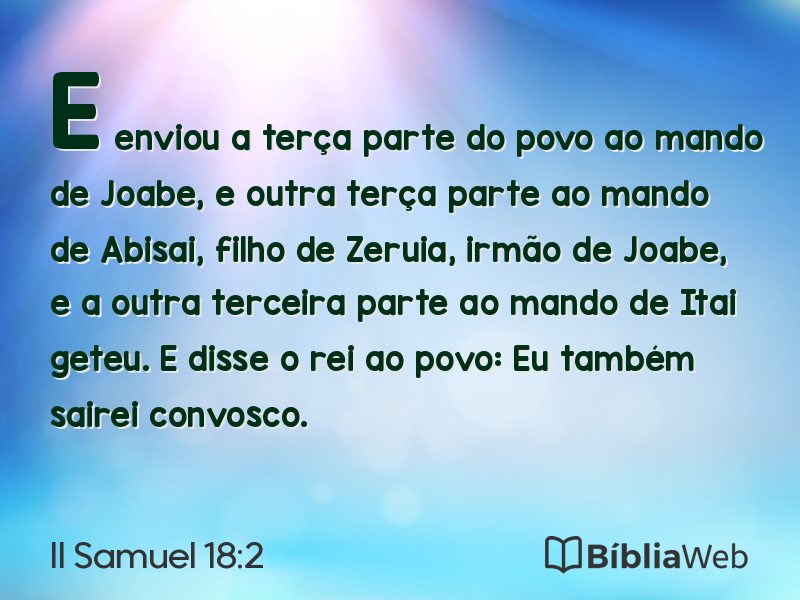 II Samuel 18:2 em imagem para compartilhar