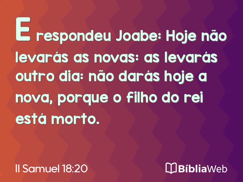 II Samuel 18:20 em imagem para compartilhar
