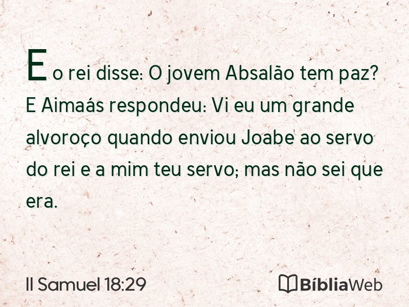 II Samuel 18:29 em imagem para compartilhar